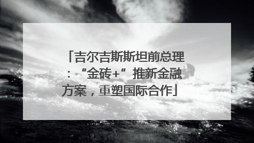 吉尔吉斯斯坦前总理：“金砖+”推新金融方案，重塑国际合作