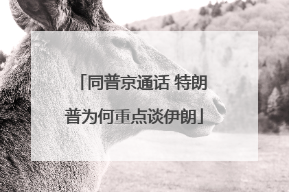 同普京通话 特朗普为何重点谈伊朗