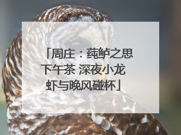 周庄：莼鲈之思下午茶 深夜小龙虾与晚风碰杯