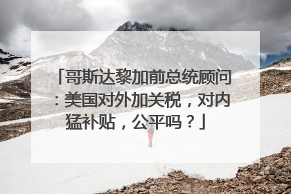 哥斯达黎加前总统顾问：美国对外加关税，对内猛补贴，公平吗？
