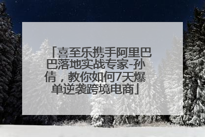 喜至乐携手阿里巴巴落地实战专家-孙倩，教你如何7天爆单逆袭跨境电商