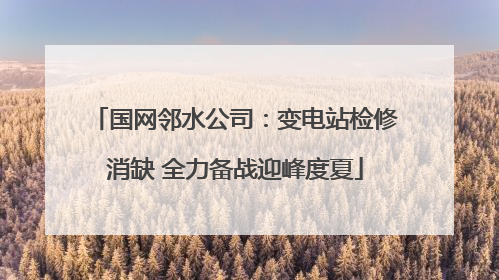 国网邻水公司：变电站检修消缺 全力备战迎峰度夏