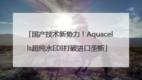 国产技术新势力！Aquacells超纯水EDI打破进口垄断