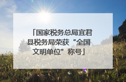 国家税务总局宜君县税务局荣获“全国文明单位”称号