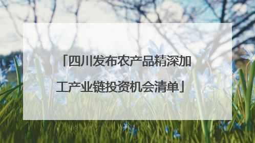 四川发布农产品精深加工产业链投资机会清单