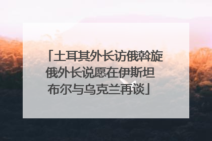 土耳其外长访俄斡旋 俄外长说愿在伊斯坦布尔与乌克兰再谈