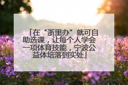 在“浙里办”就可自助选课，让每个人学会一项体育技能，宁波公益体培落到实处