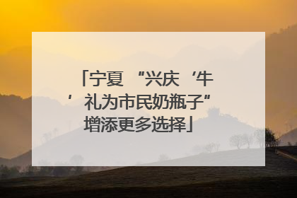 宁夏 “兴庆‘牛’礼为市民奶瓶子”增添更多选择