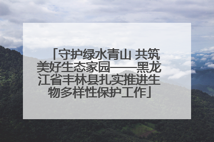 守护绿水青山 共筑美好生态家园——黑龙江省丰林县扎实推进生物多样性保护工作