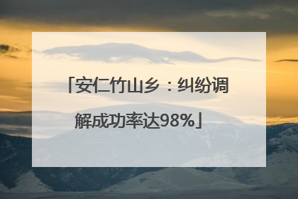 安仁竹山乡：纠纷调解成功率达98%