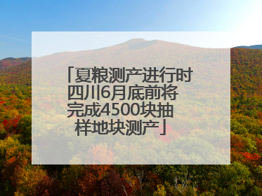 夏粮测产进行时 四川6月底前将完成4500块抽样地块测产