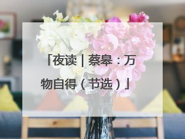 夜读｜蔡皋：万物自得（节选）