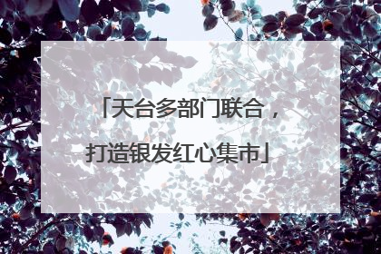 天台多部门联合，打造银发红心集市