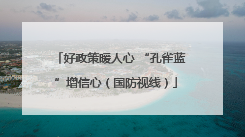 好政策暖人心 “孔雀蓝”增信心（国防视线）