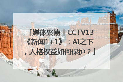 媒体聚焦丨CCTV13《新闻1+1》：AI之下，人格权益如何保护？