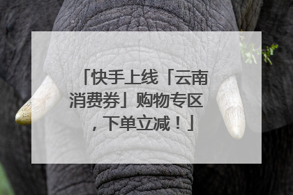 快手上线「云南消费券」购物专区，下单立减！