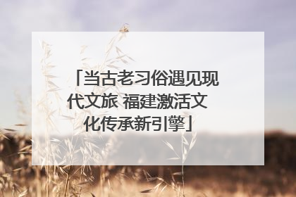 当古老习俗遇见现代文旅 福建激活文化传承新引擎