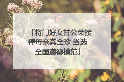 将门好女甘公荣接棒母亲龚全珍 当选全国道德模范