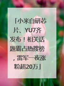 小米自研芯片、YU7齐发布！相关话题霸占热搜榜，雷军一夜涨粉超20万