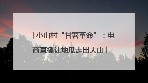 小山村“甘薯革命”：电商直播让地瓜走出大山