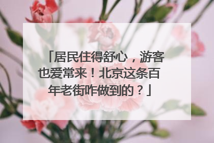 居民住得舒心，游客也爱常来！北京这条百年老街咋做到的？