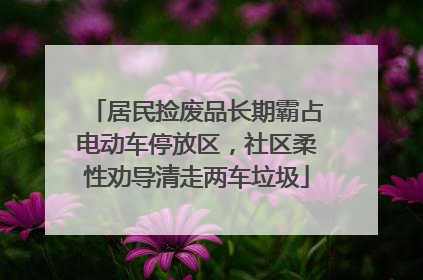 居民捡废品长期霸占电动车停放区，社区柔性劝导清走两车垃圾