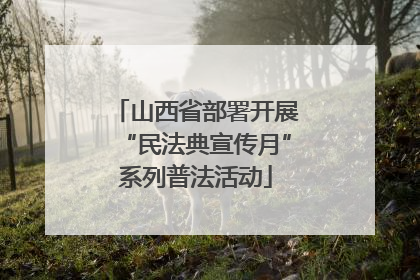 山西省部署开展“民法典宣传月”系列普法活动