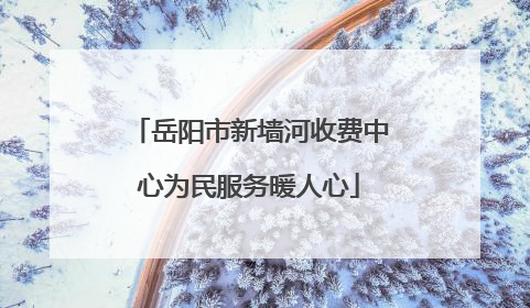 岳阳市新墙河收费中心为民服务暖人心