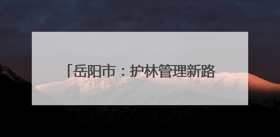 岳阳市：护林管理新路径全力守护青山绿水