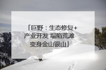 巨野：生态修复+产业开发 塌陷荒滩变身金山银山