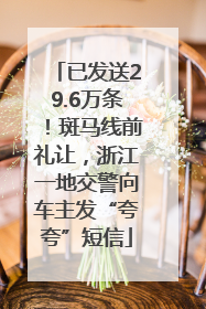 已发送29.6万条！斑马线前礼让，浙江一地交警向车主发“夸夸”短信
