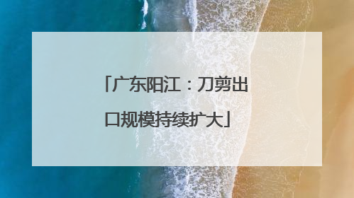 广东阳江：刀剪出口规模持续扩大