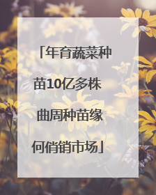 年育蔬菜种苗10亿多株 曲周种苗缘何俏销市场