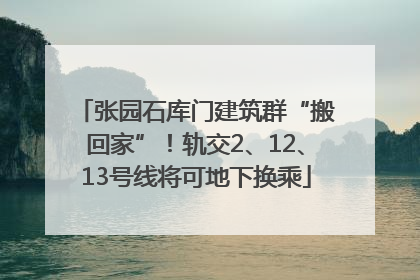 张园石库门建筑群“搬回家”！轨交2、12、13号线将可地下换乘
