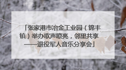 张家港市冶金工业园（锦丰镇）举办歌声嘹亮，邻里共享——退役军人音乐分享会