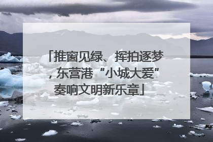 推窗见绿、挥拍逐梦，东营港“小城大爱”奏响文明新乐章