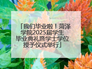 我们毕业啦！菏泽学院2025届学生毕业典礼暨学士学位授予仪式举行