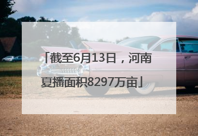 截至6月13日，河南夏播面积8297万亩