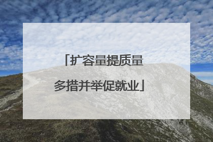 扩容量提质量 多措并举促就业