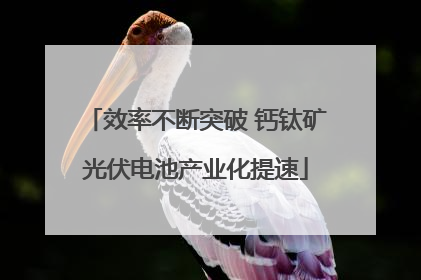 效率不断突破 钙钛矿光伏电池产业化提速