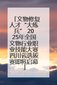 文物修复人才“大练兵” 2025年全国文物行业职业技能大赛四川省选拔赛即将启幕