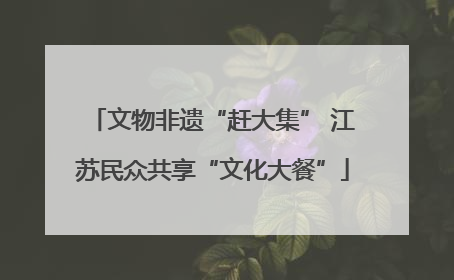 文物非遗“赶大集” 江苏民众共享“文化大餐”