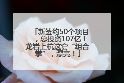新签约50个项目，总投资107亿！龙岩上杭这套“组合拳”，漂亮！