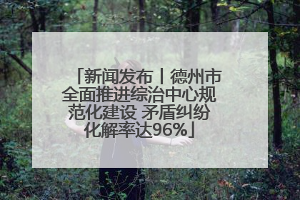 新闻发布丨德州市全面推进综治中心规范化建设 矛盾纠纷化解率达96%