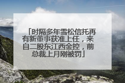 时隔多年雪松信托再有新董事获准上任，来自二股东江西金控，前总裁上月刚被罚