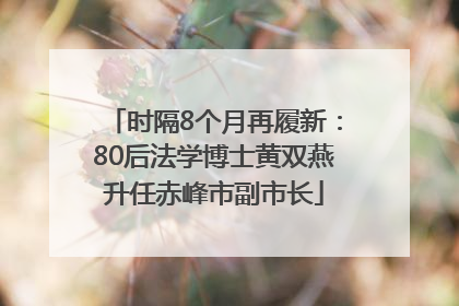 时隔8个月再履新：80后法学博士黄双燕升任赤峰市副市长