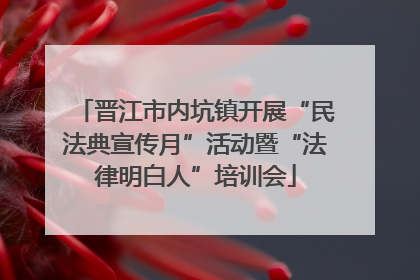 晋江市内坑镇开展“民法典宣传月”活动暨“法律明白人”培训会