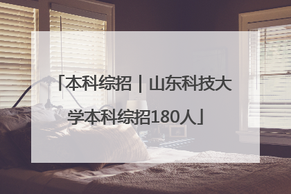 本科综招｜山东科技大学本科综招180人