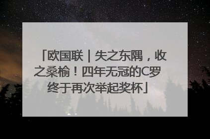 欧国联｜失之东隅，收之桑榆！四年无冠的C罗终于再次举起奖杯