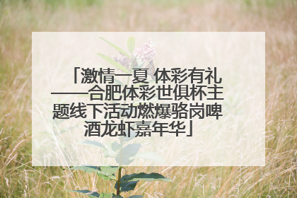 激情一夏 体彩有礼——合肥体彩世俱杯主题线下活动燃爆骆岗啤酒龙虾嘉年华